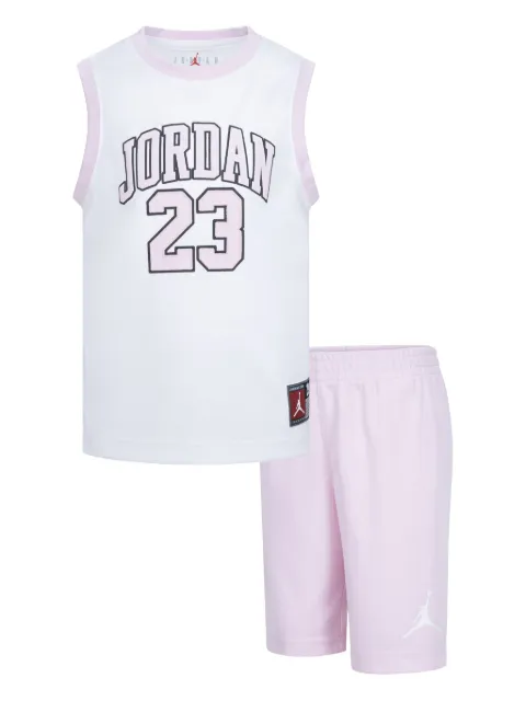 Jordan Kids logo-embroidered short set