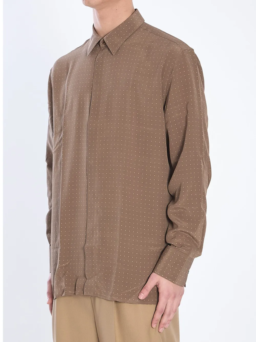 Saint Laurent Overhemd met stippen Bruin
