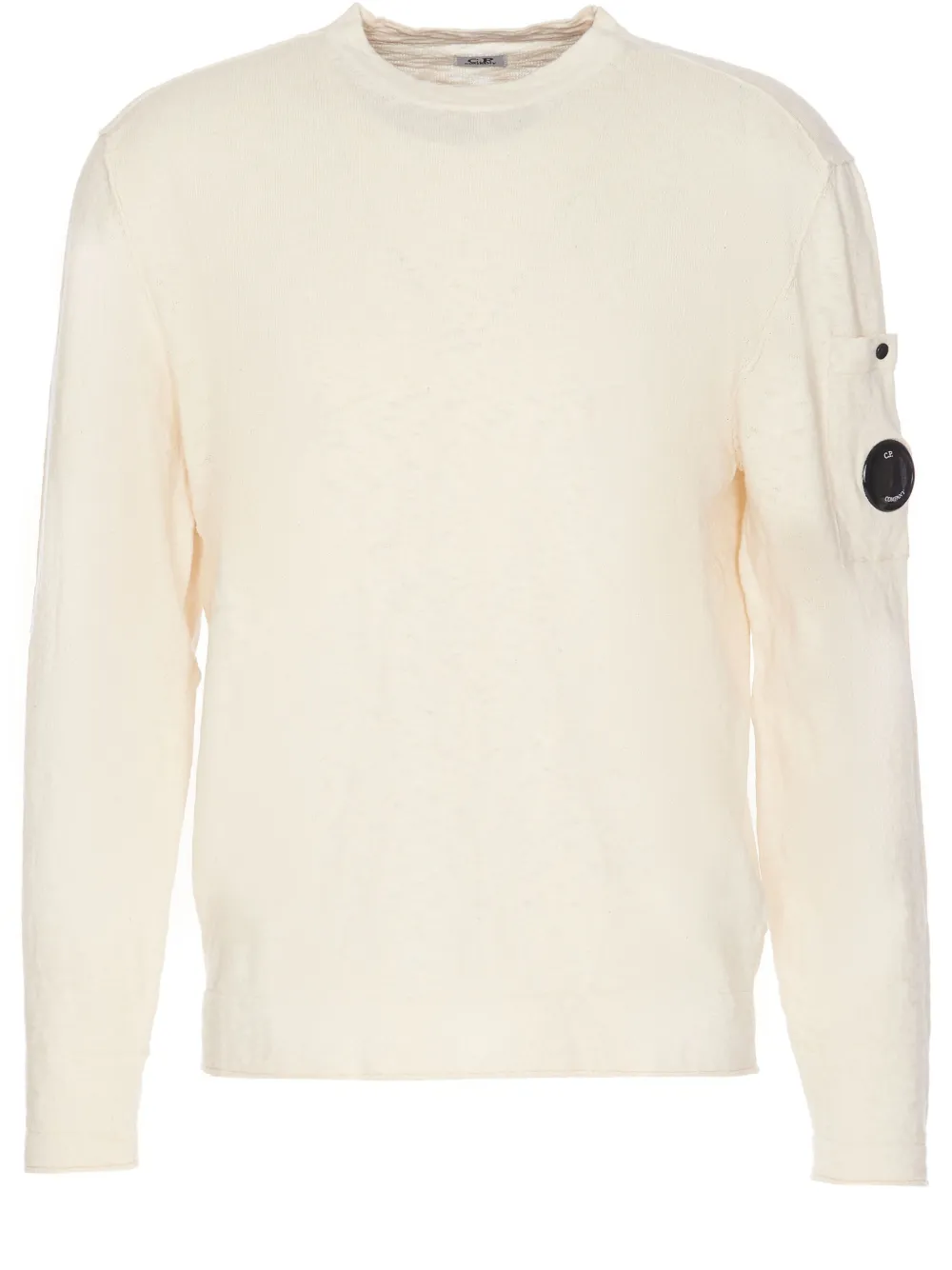 C.p. Company Lens Detail Knit Sweater In White