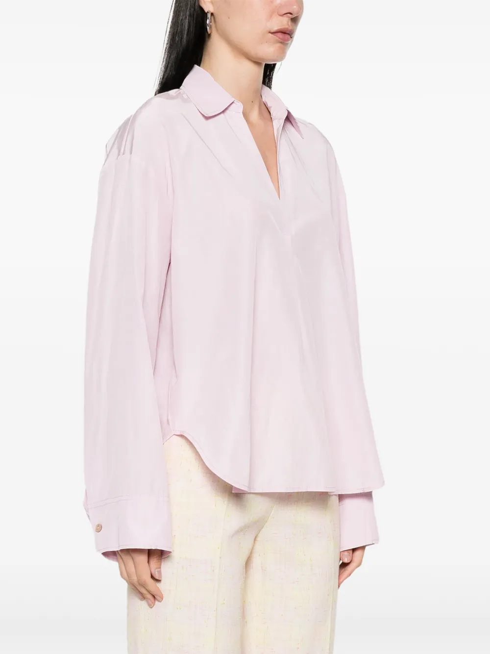 Forte Blouse met V-hals Roze