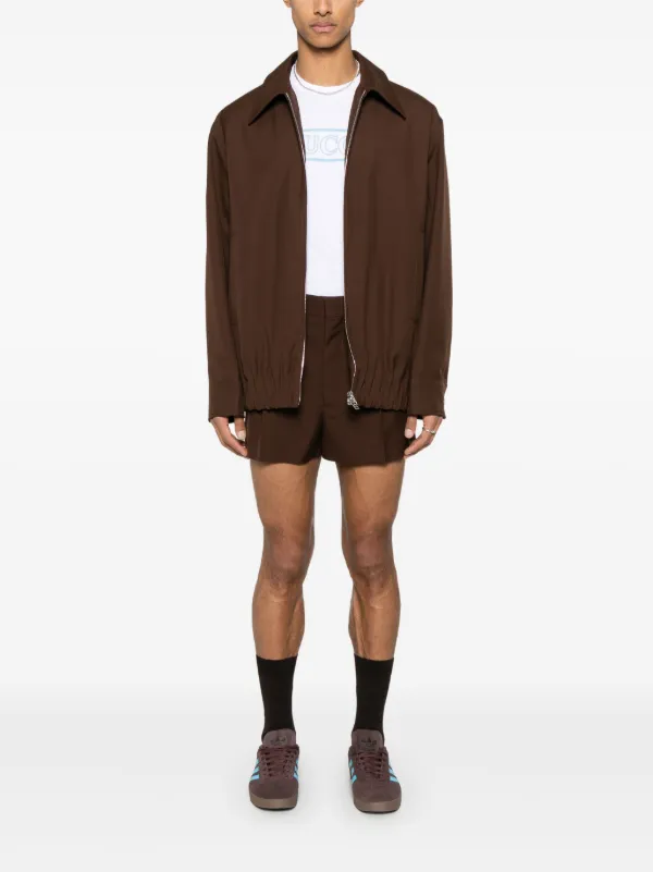 Gucci Embossed Wool Jacket | Brown | FARFETCH