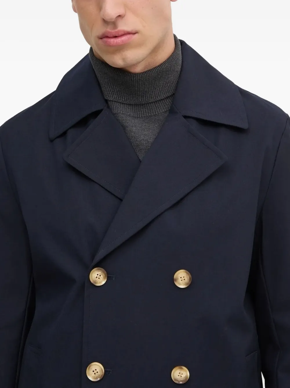 Liu •jo Double-breasted Coat In Blue