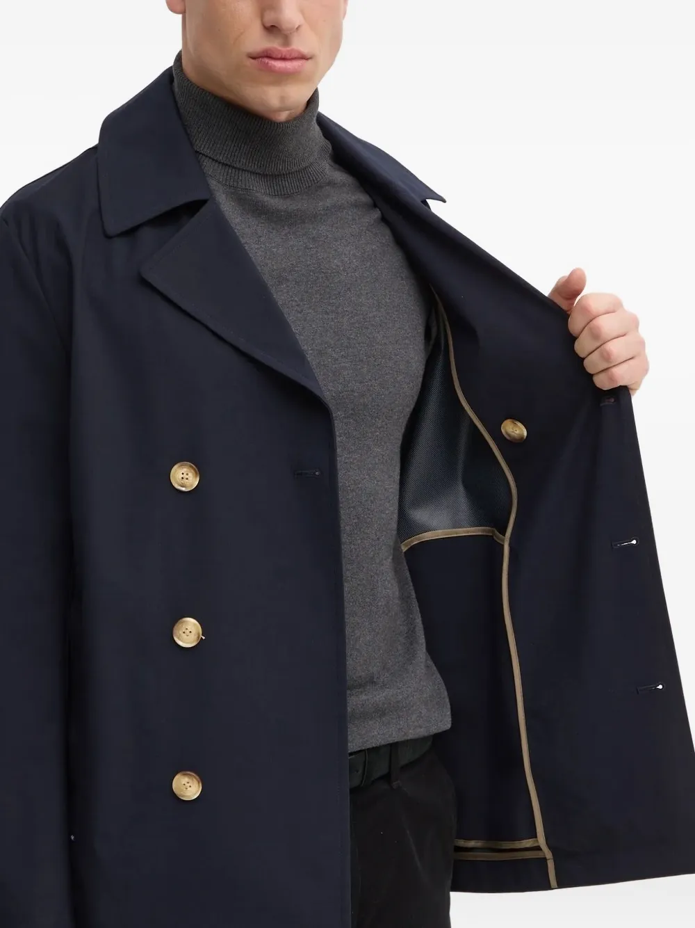 Liu •jo Double-breasted Coat In Blue