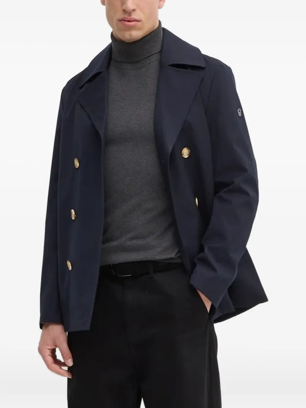 Liu •jo Double-breasted Coat In Blue
