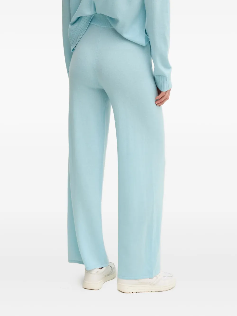 Liu •jo Logo-embroidered Flared Trousers In Blue