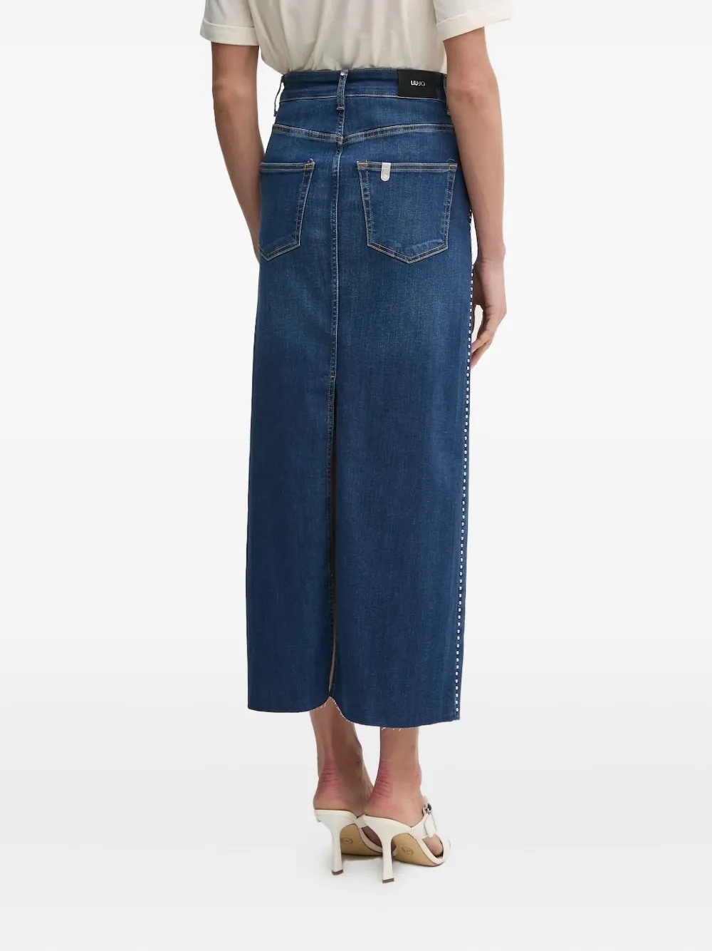 LIU JO Denim rok met studs Blauw