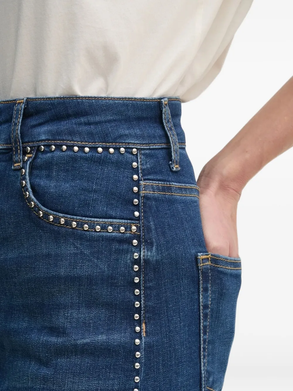 LIU JO Denim rok met studs Blauw