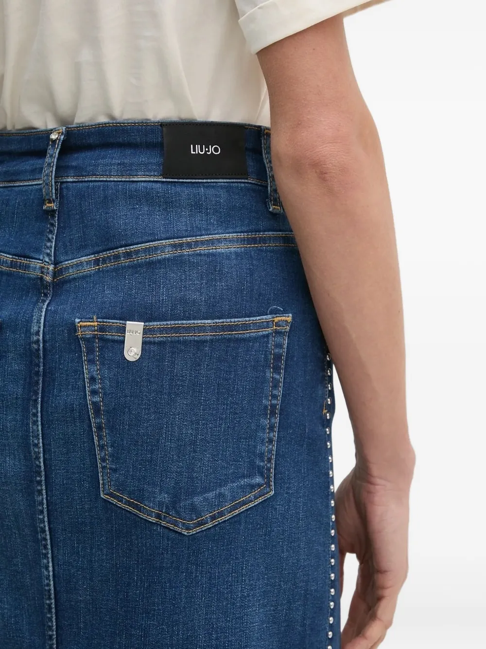 LIU JO Denim rok met studs Blauw