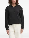 LIU JO stud-embellished half-zip hoodie - Black