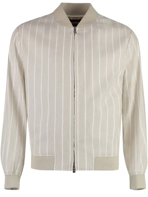 BOSS pinstripe bomber jacket
