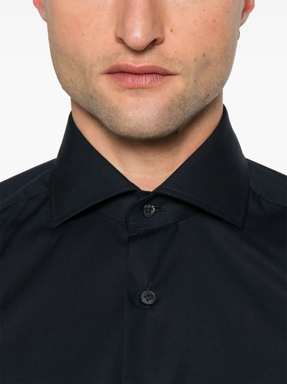 Barba Napoli Spread-collar Shirt In Blue