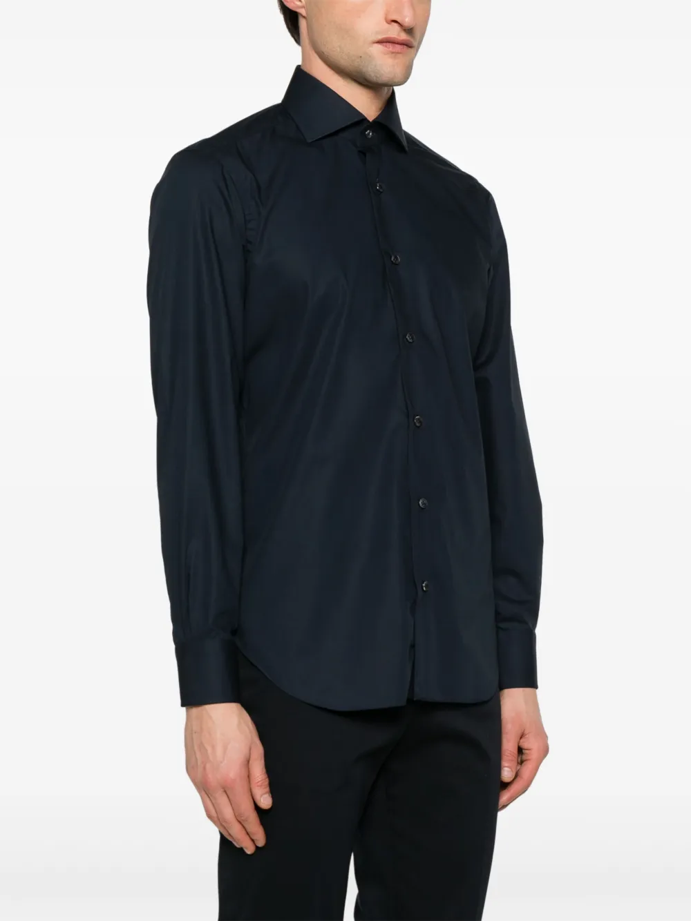Barba Napoli Spread-collar Shirt In Blue