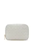 Bottega Veneta Pre-Owned 2012-2024 Small Leather Intrecciato Zippered pouch - White