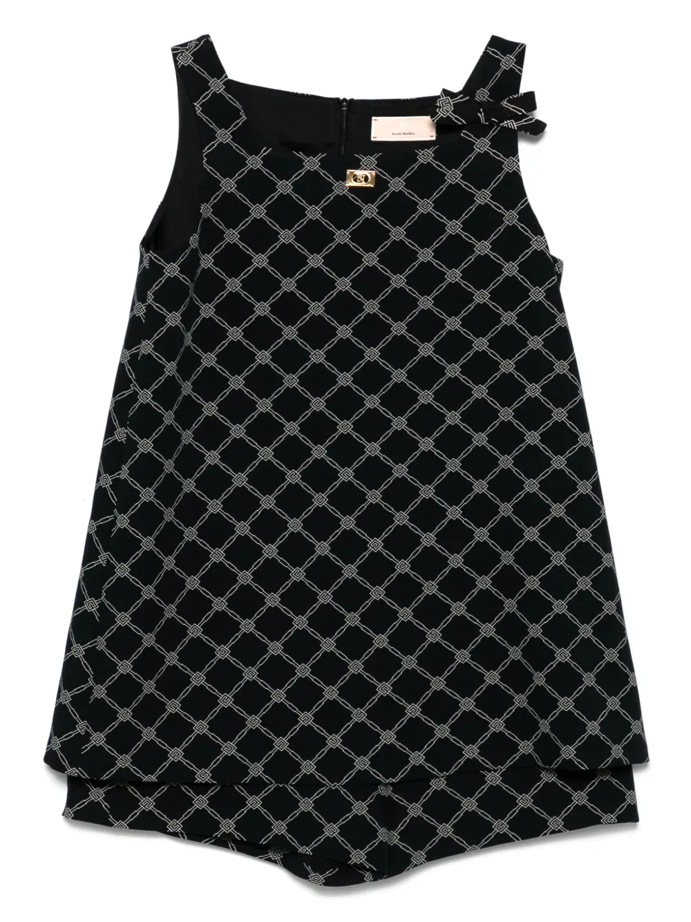 Elisabetta Franchi La Mia Bambina Romper met logoprint Zwart