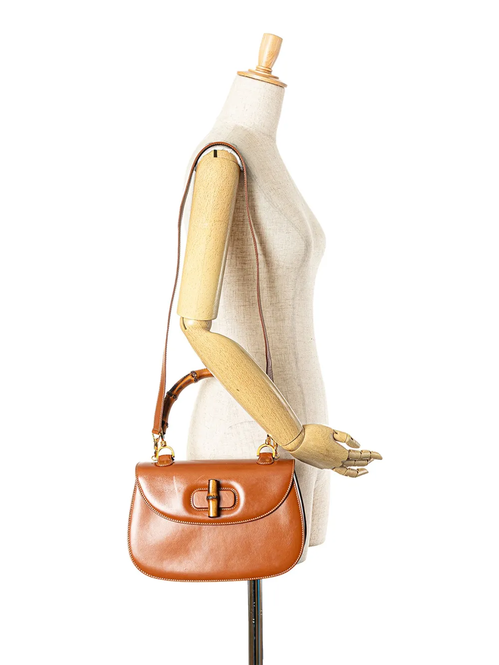 Gucci Pre-Owned 1900s kalfsleren Bamboo Night boekentas - Bruin