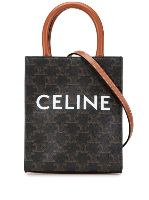 Céline Pre-Owned bolsa satchel Mini Triomphe Coated Canvas Vertical Cabas 2020
