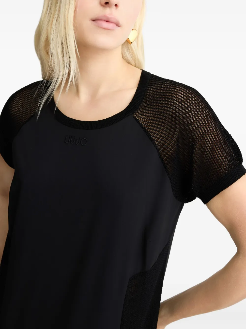 LIU •JO MESH-DETAIL DRESS
