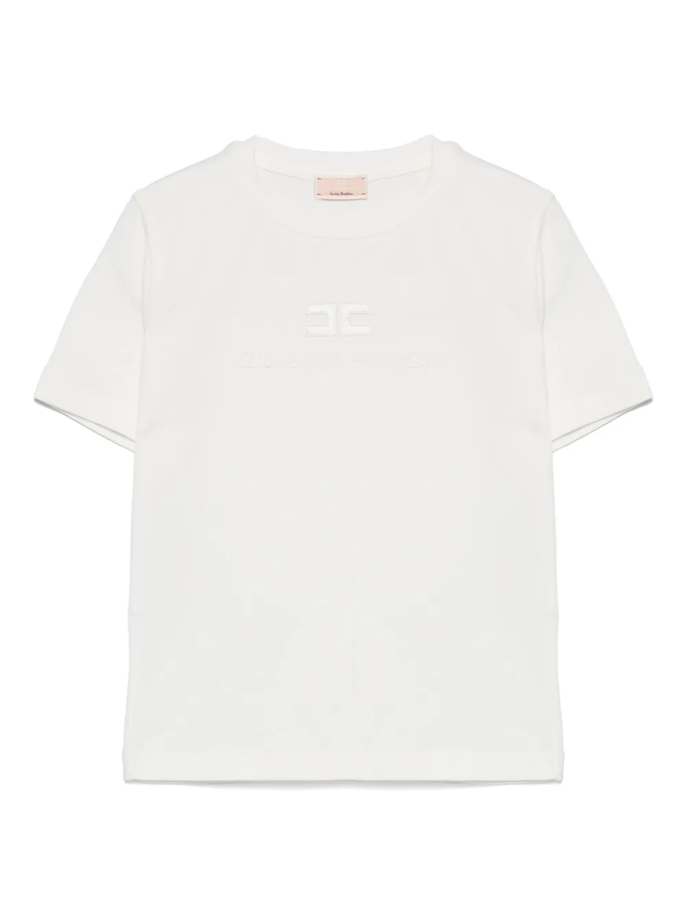 Elisabetta Franchi La Mia Bambina T-shirt met geborduurd logo Beige