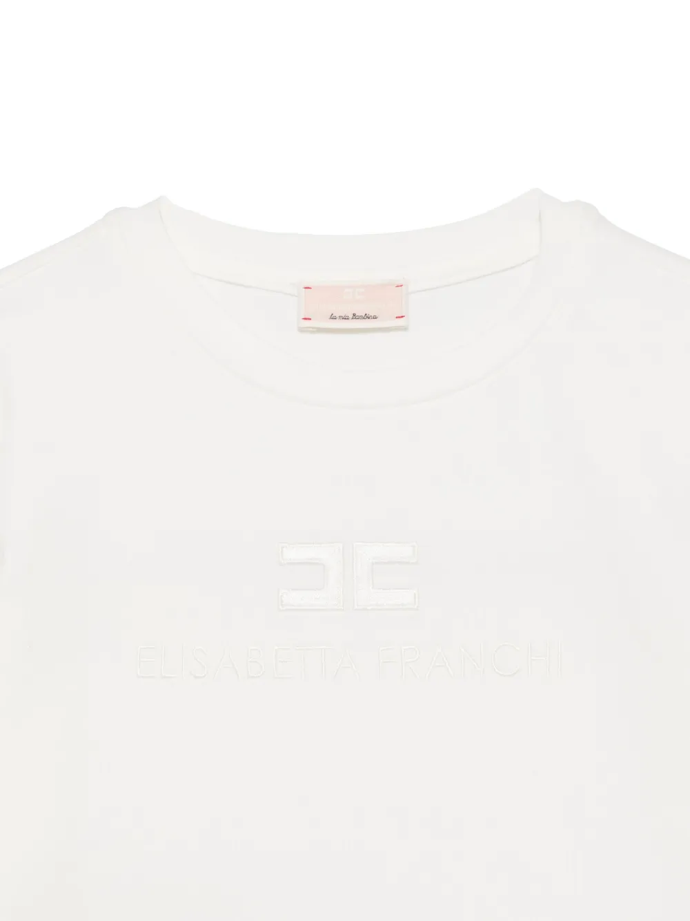 Elisabetta Franchi La Mia Bambina T-shirt met geborduurd logo Beige