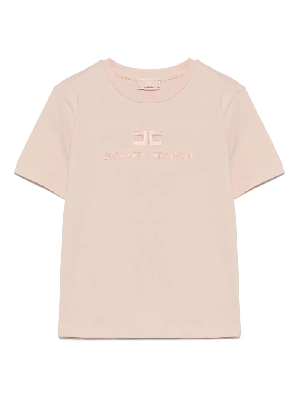 Elisabetta Franchi La Mia Bambina T-shirt met geborduurd logo Roze
