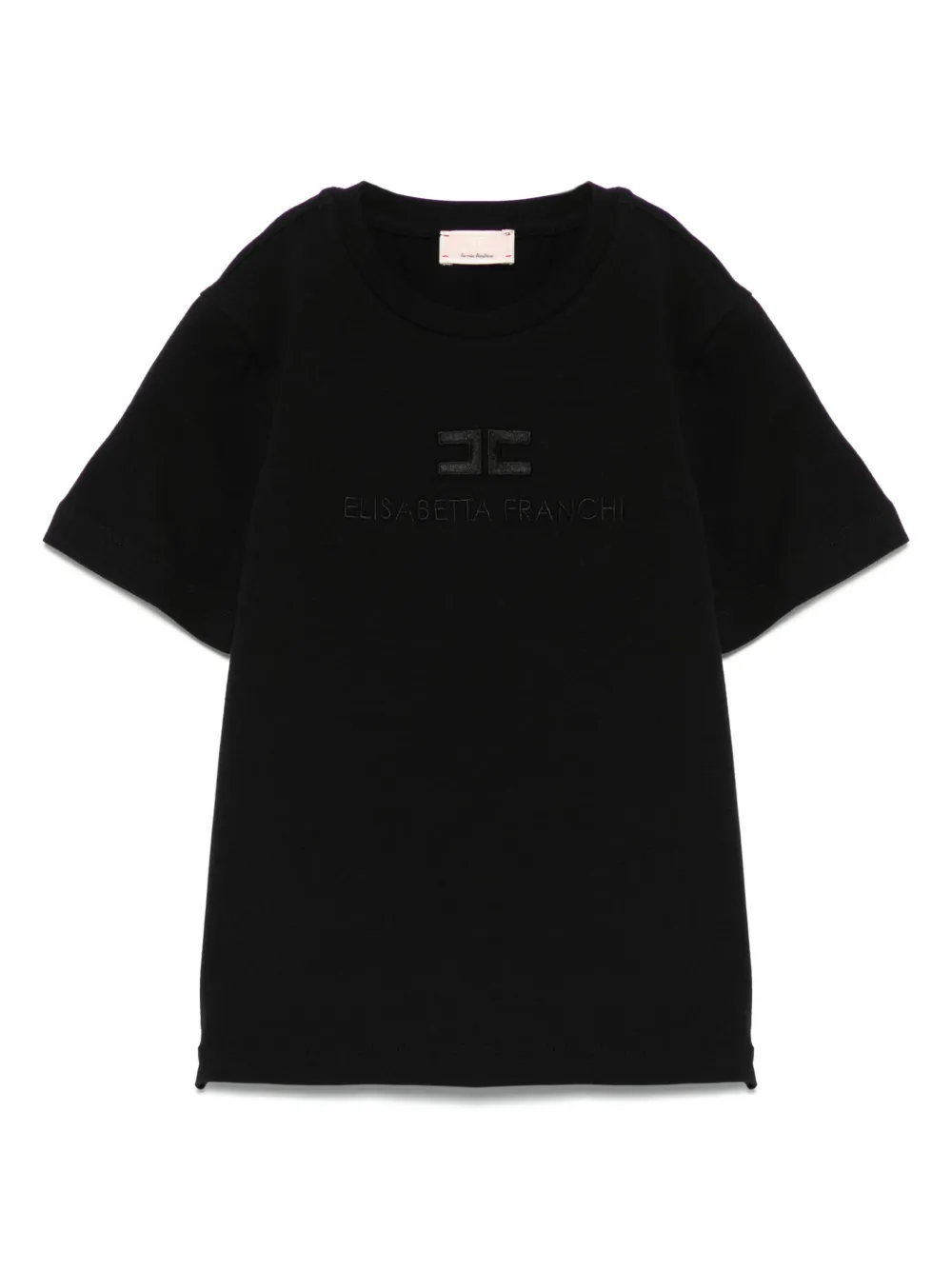 Elisabetta Franchi La Mia Bambina T-shirt met geborduurd logo Zwart