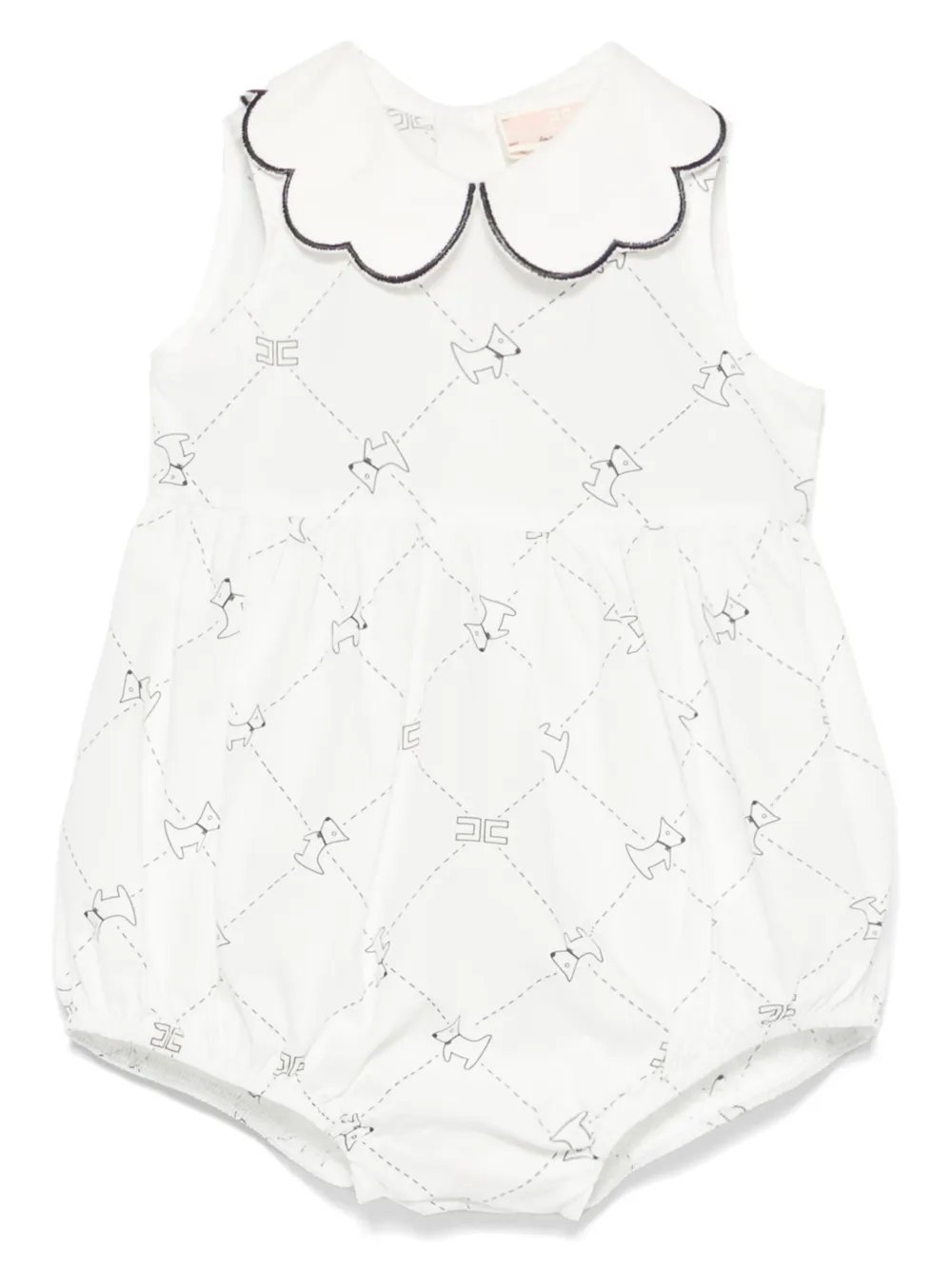 Elisabetta Franchi La Mia Bambina Romper met logoprint Wit