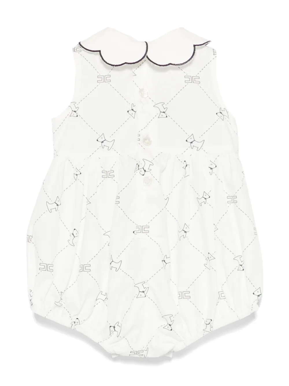 Elisabetta Franchi La Mia Bambina Romper met logoprint - Wit