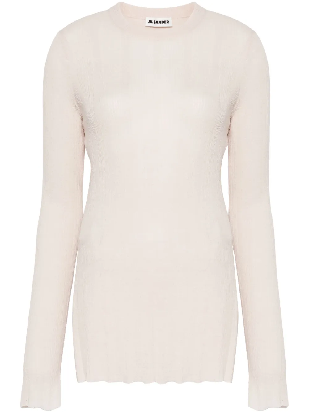Shop Jil Sander Fine-ribbed Top In Neutrals