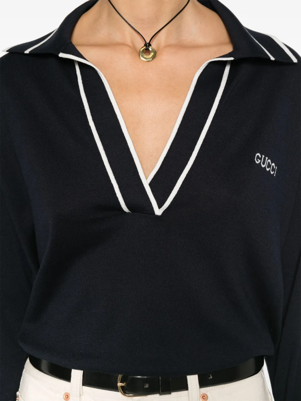 Gucci Polotop met -intarsia Blauw