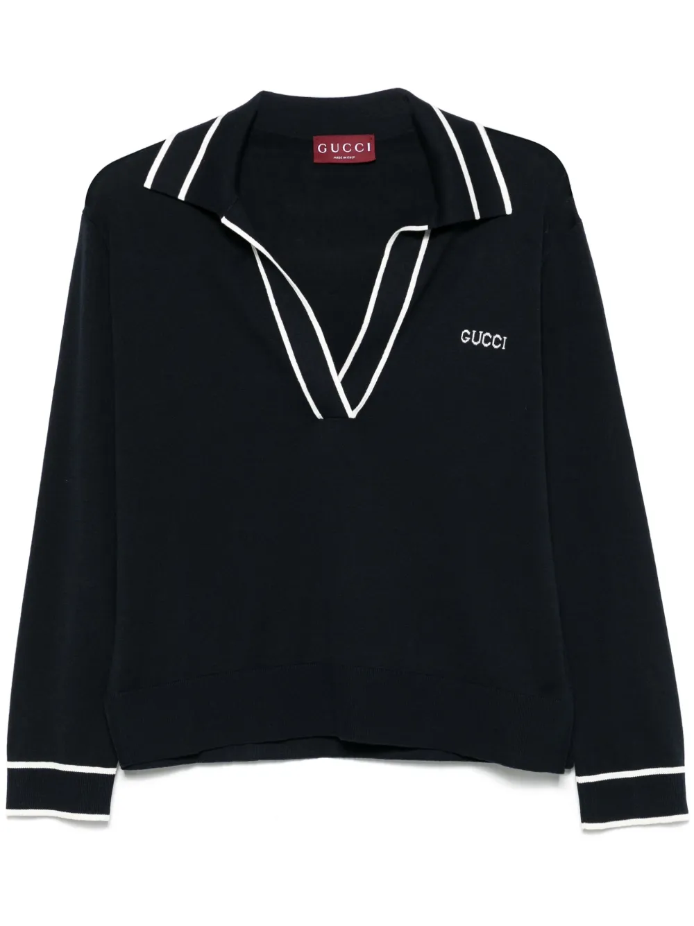 Gucci Gucci-intarsia polo top | Blue | Image 1