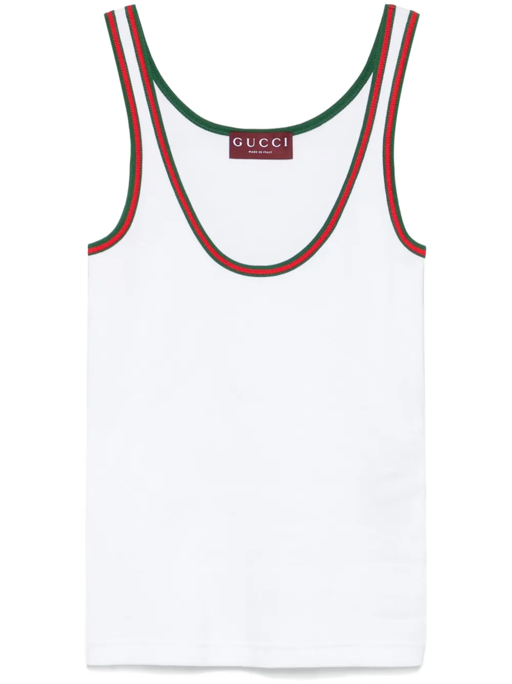 Gucci Geribbelde tanktop met Web-streep Wit