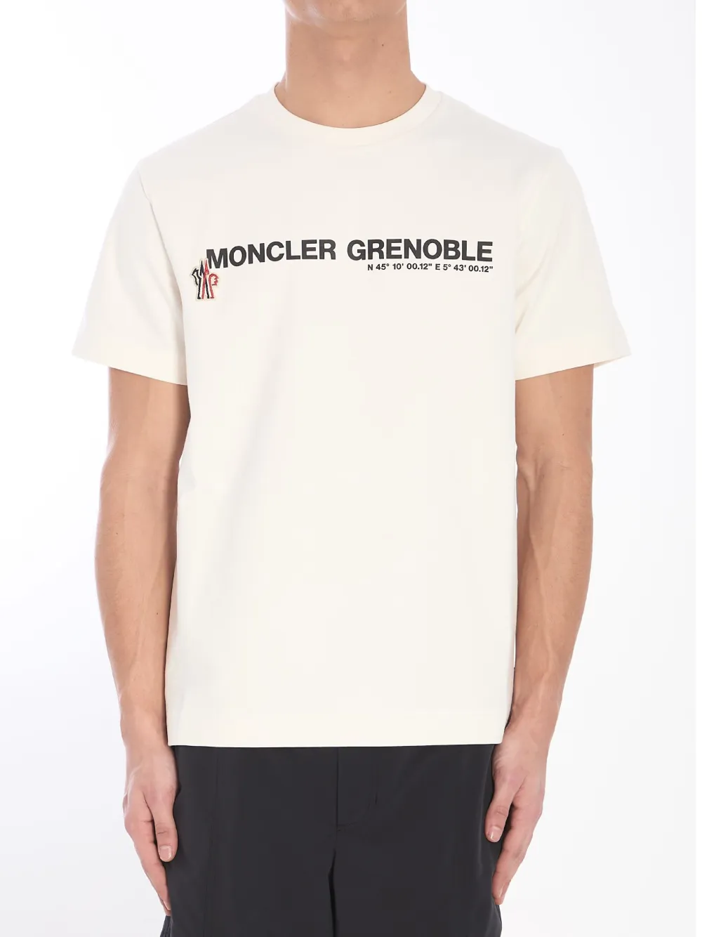 Moncler Logo Print Crewneck T-shirt In Neutrals