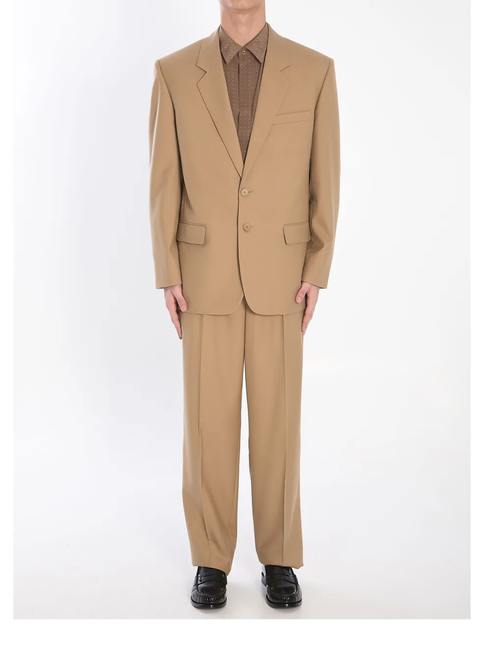 Saint Laurent Paris Men Wool Gabardine Single-breasted Jacket In Green