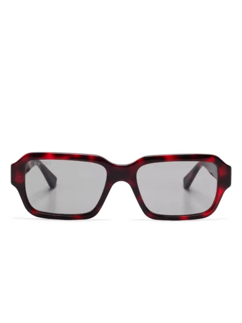 Lunettes de soleil à monture effet écaille de tortue - Gucci Eyewear - Modalova
