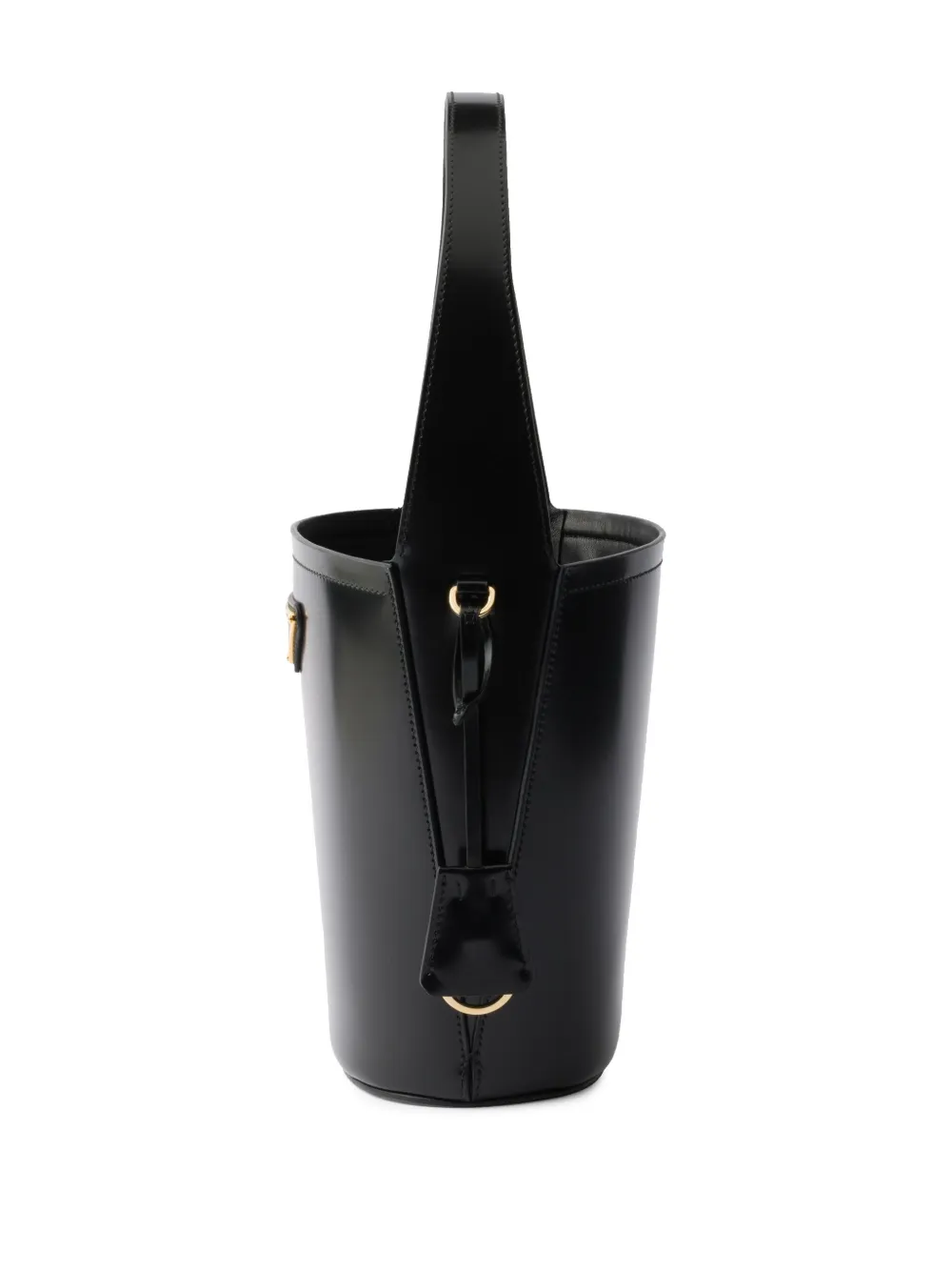 Prada Leren bucket-tas Zwart