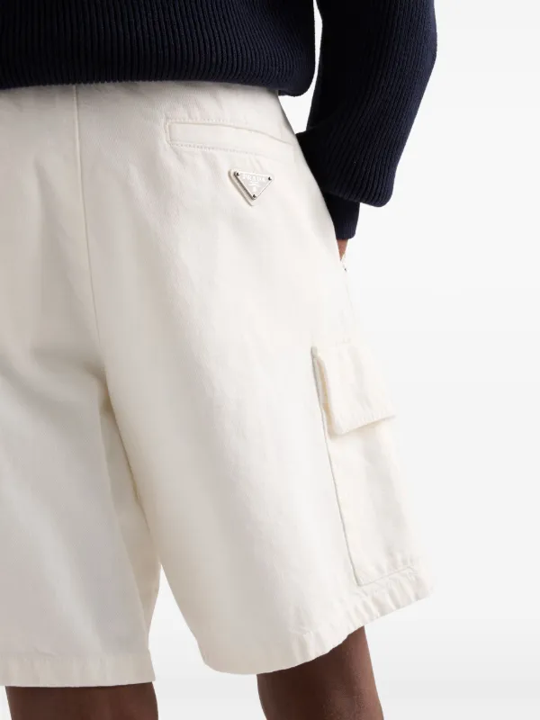Prada Triangle-logo Shorts | White | FARFETCH