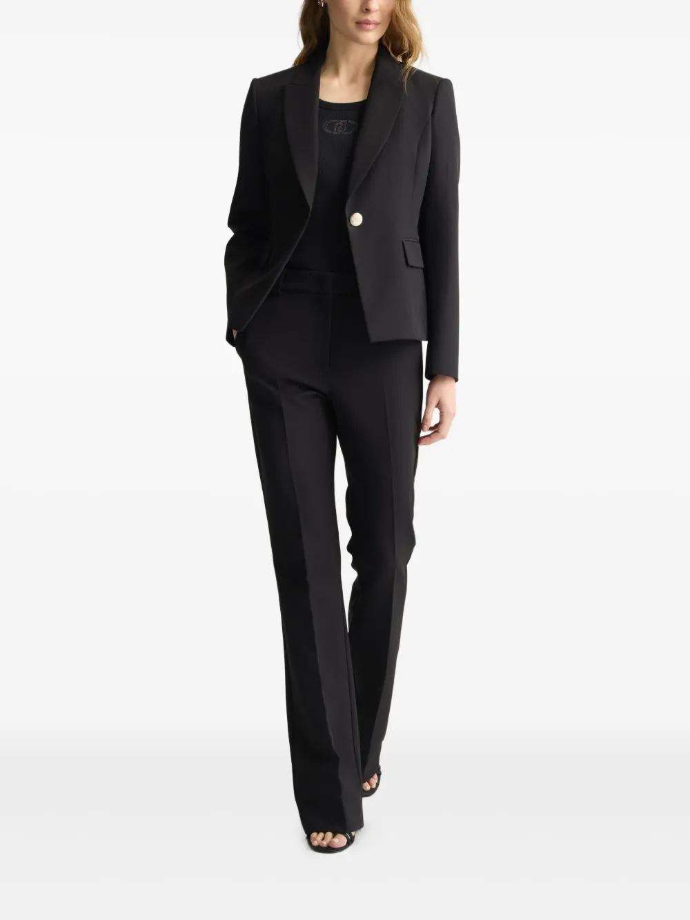 LIU JO Black fared trousers - Zwart