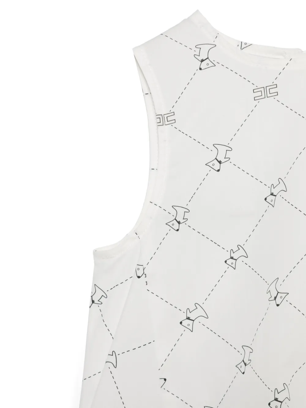 Elisabetta Franchi La Mia Bambina Jurk met logoprint Wit