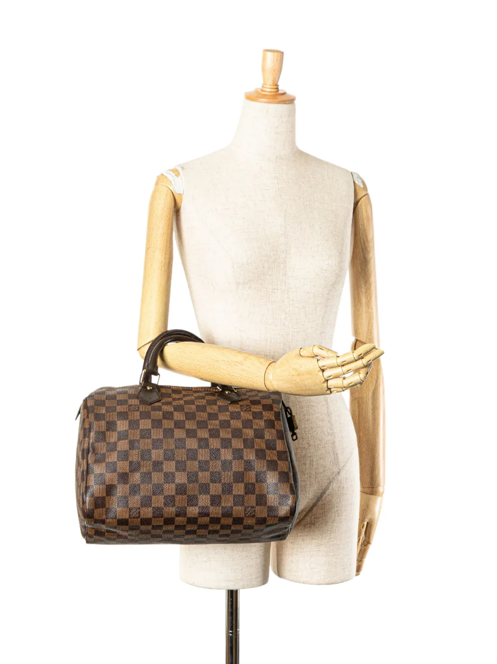 Louis Vuitton Pre-Owned 2008 Damier Ebene Speedy 25 Boston tas - Bruin