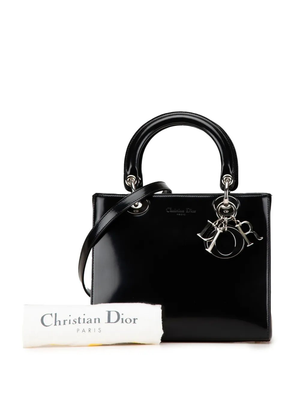 Christian Dior Pre-Owned 1998 medium Lady Dior lakleren boekentas - Zwart