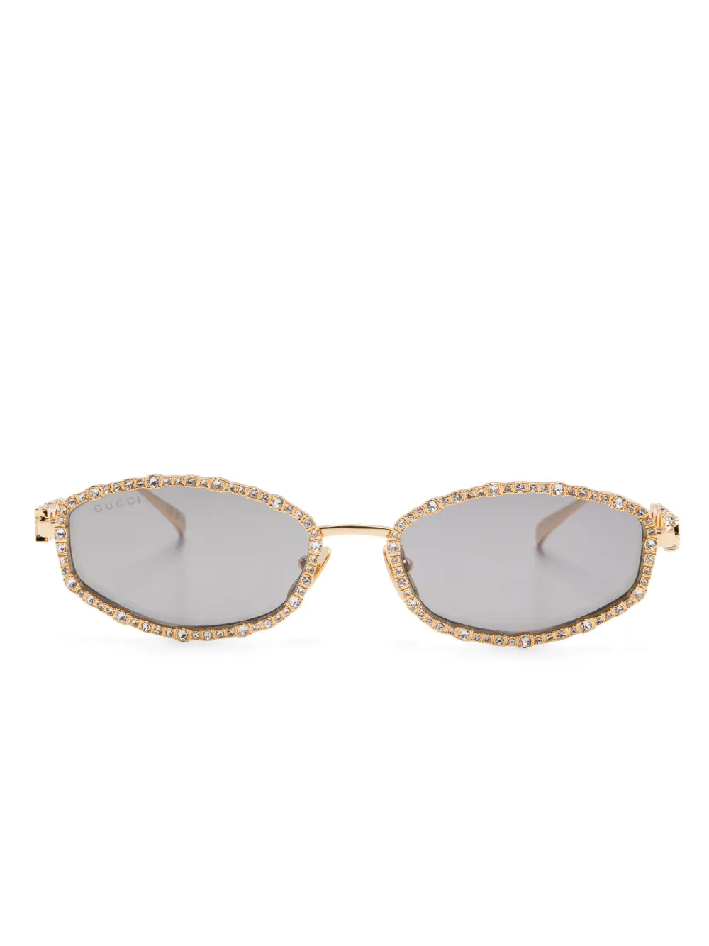Gucci Eyewear Zonnebril met ovalen montuur Goud