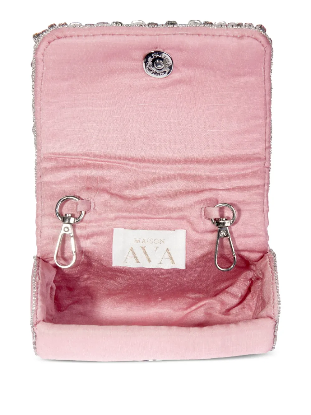 Shop Maison Ava Crystal-embellished Shoulder Bag In Pink