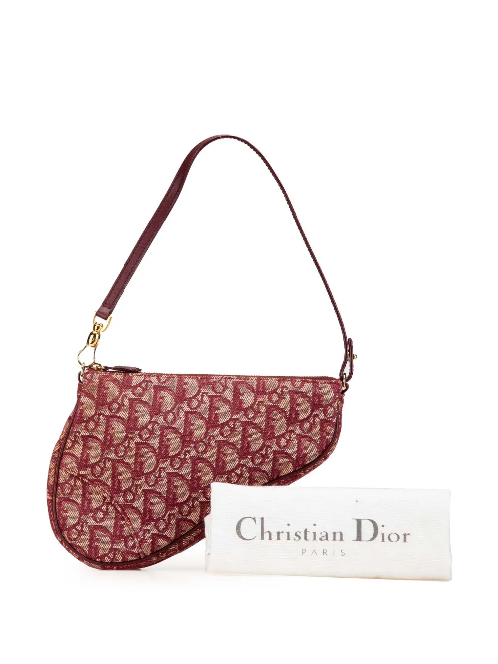 Christian Dior Pre-Owned 2002 Mini Diorissimo Saddle Pochette canvas schoudertas - Rood