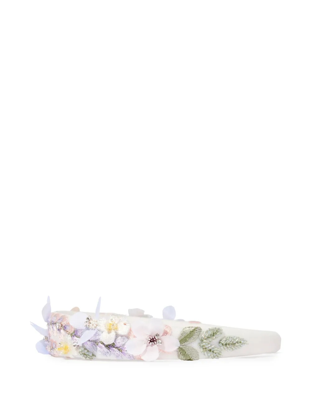 MAISON AVA floral-appliqué hair band - Wit