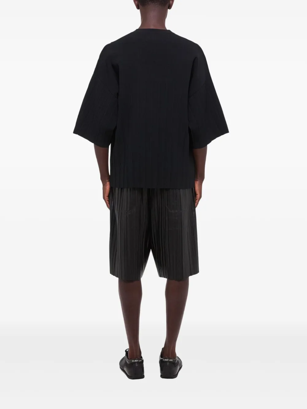 Helmut Lang Geribbeld T-shirt Zwart