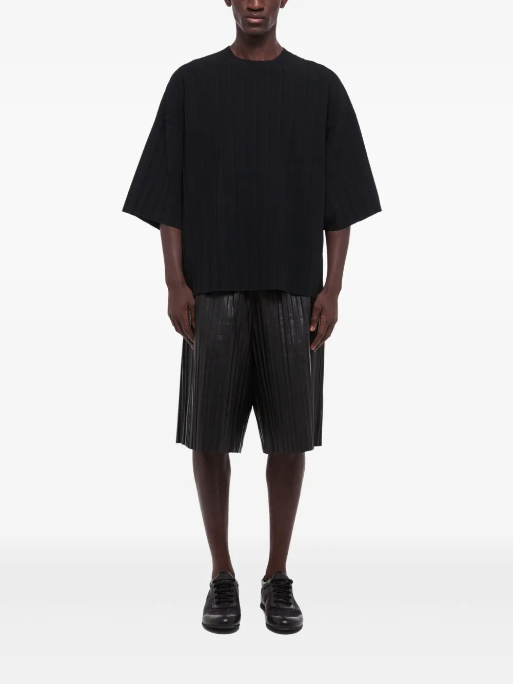 Helmut Lang Geribbeld T-shirt Zwart