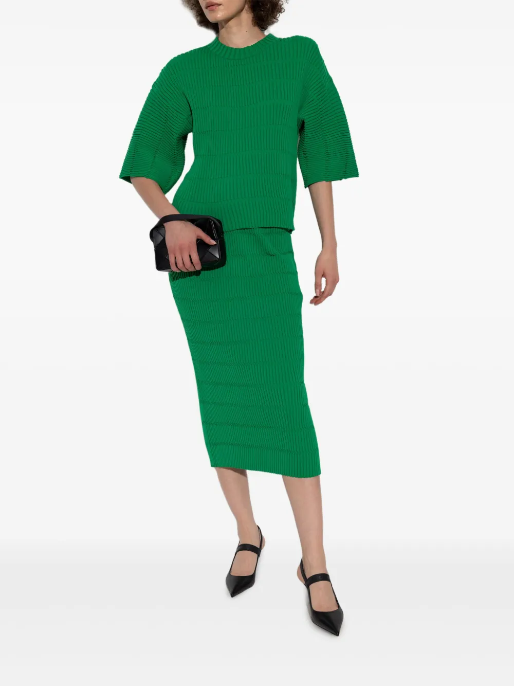 Pleats Please Issey Miyake Midi-rok - Groen