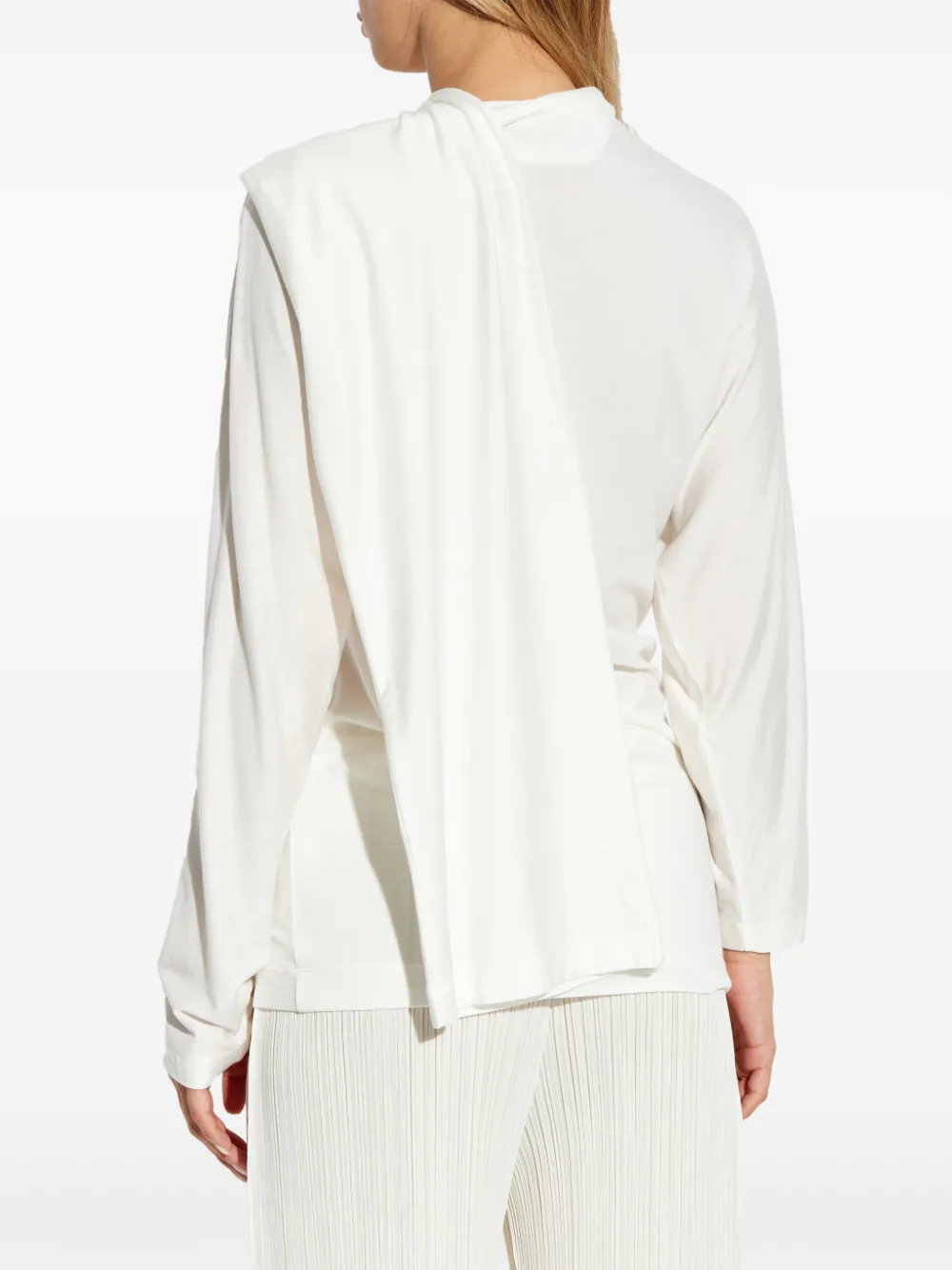 Issey Miyake Gedrapeerde top Wit