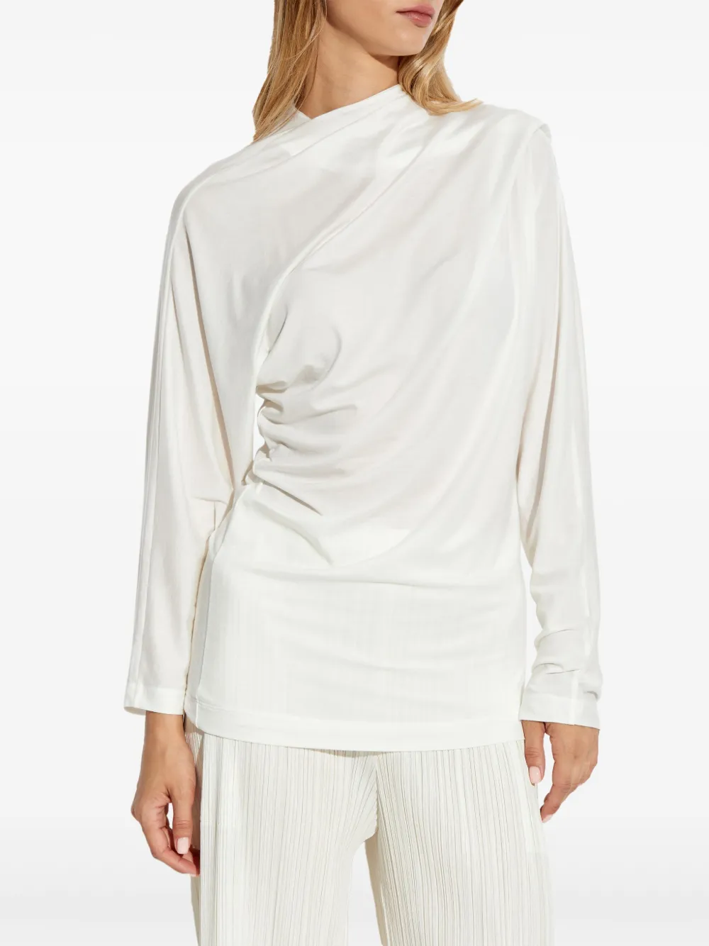 Issey Miyake Gedrapeerde top Wit