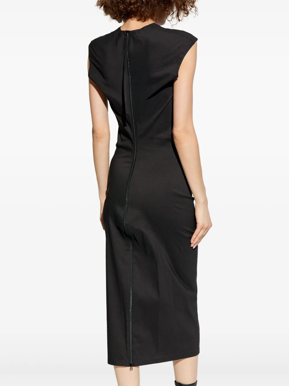 Issey Miyake Mouwloze midi-jurk Zwart